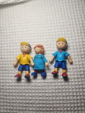 vintage 2002 PBS Kids Caillou action figures Set Of 3